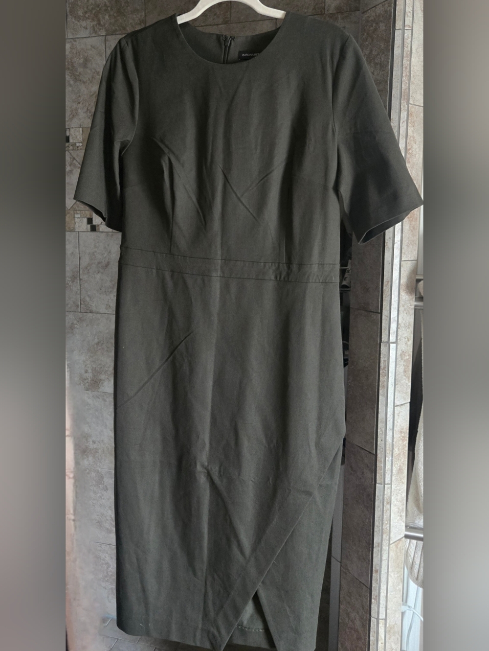 Banana Republic Olive-Green Midi Sheath Dress